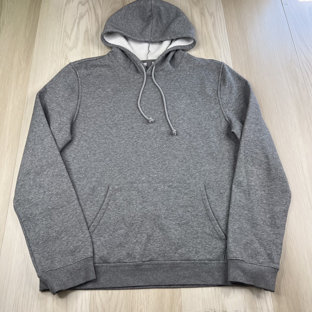Skims Cotton Blend Fleece Pullover Hoodie Mens Size Large Heathered Light Gray